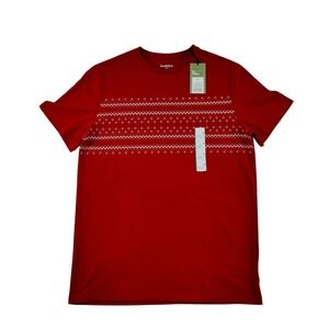Goodfellow Co Mens Red Crew Neck Short Sleeve Fair Isle Knit T Shirt Size M